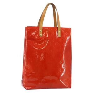 LOUIS VUITTON Monogram Vernis Reade MM Hand Bag Red Rouge M91086 LV Auth gh954